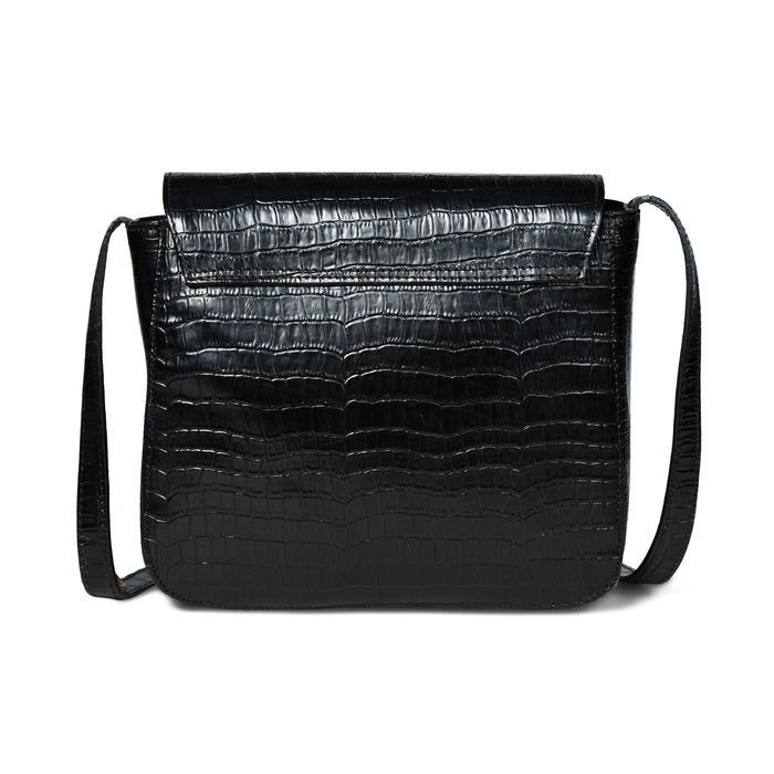 Diva Black Croco Sling Bag