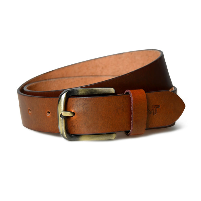 Tan Leather Pin Buckle Belt