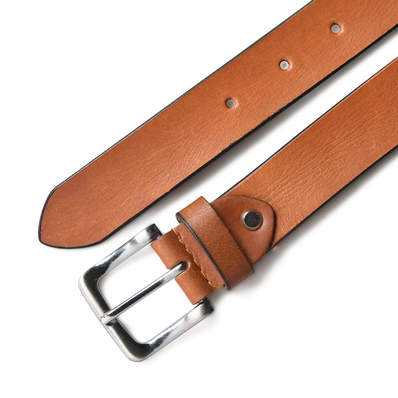 Ceinture classique en cuir beige