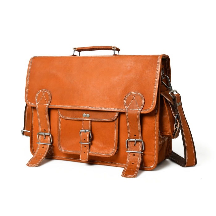 Ginger Grip Leather Briefcase