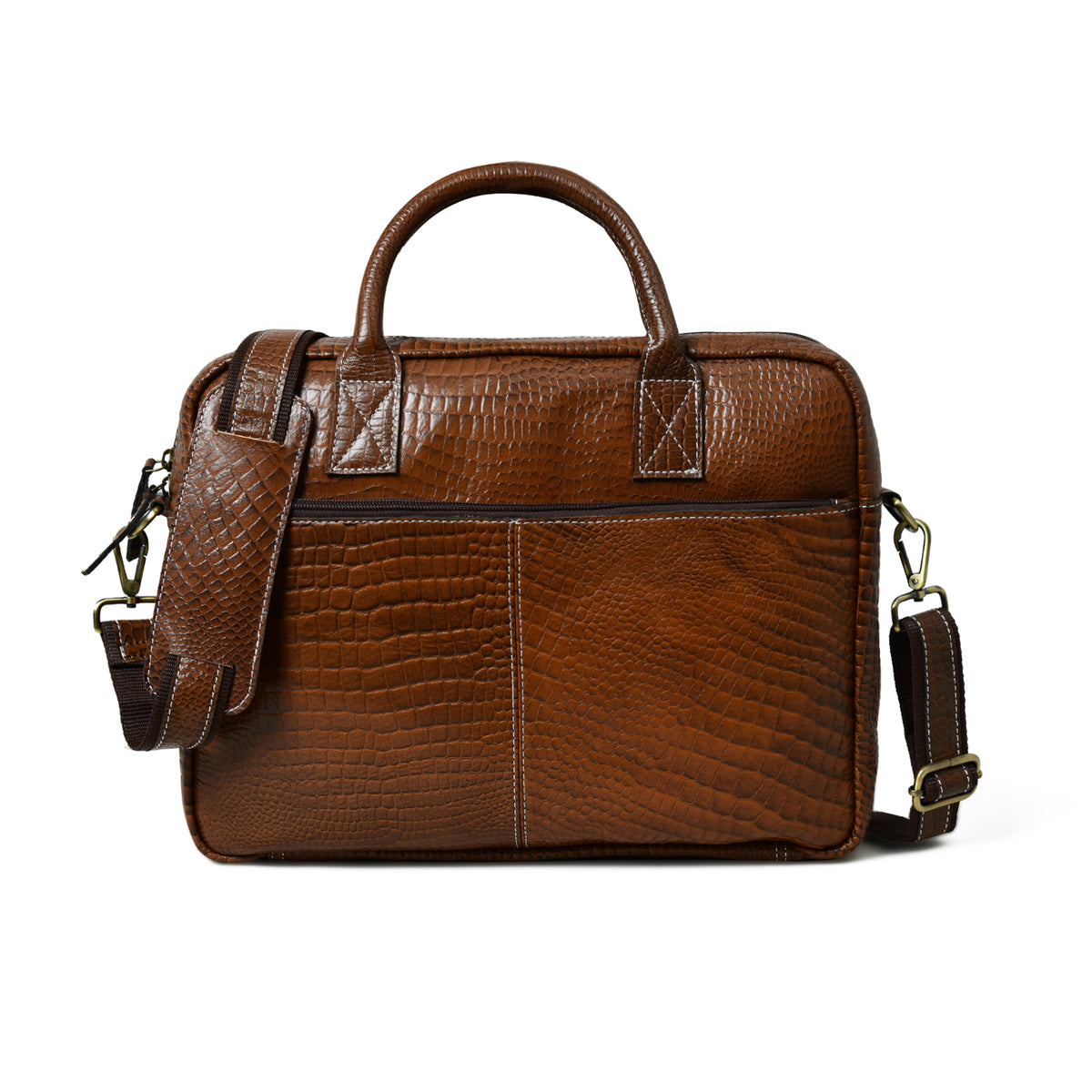 Laurent Leather Briefcase Brown — Classy Leather Bags