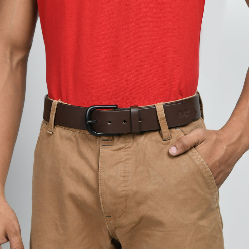 Ceinture en cuir marron Prestige