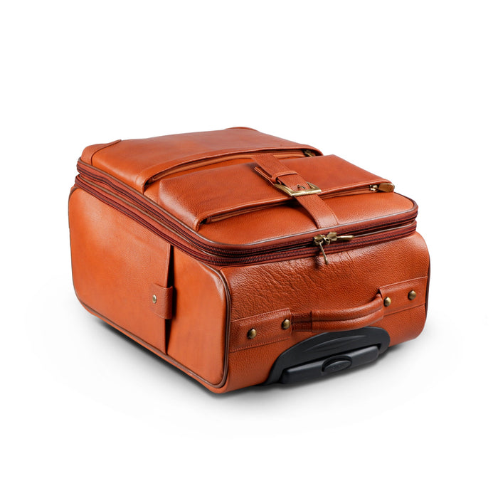 Tan Brown Cabin Trolley Suitcase