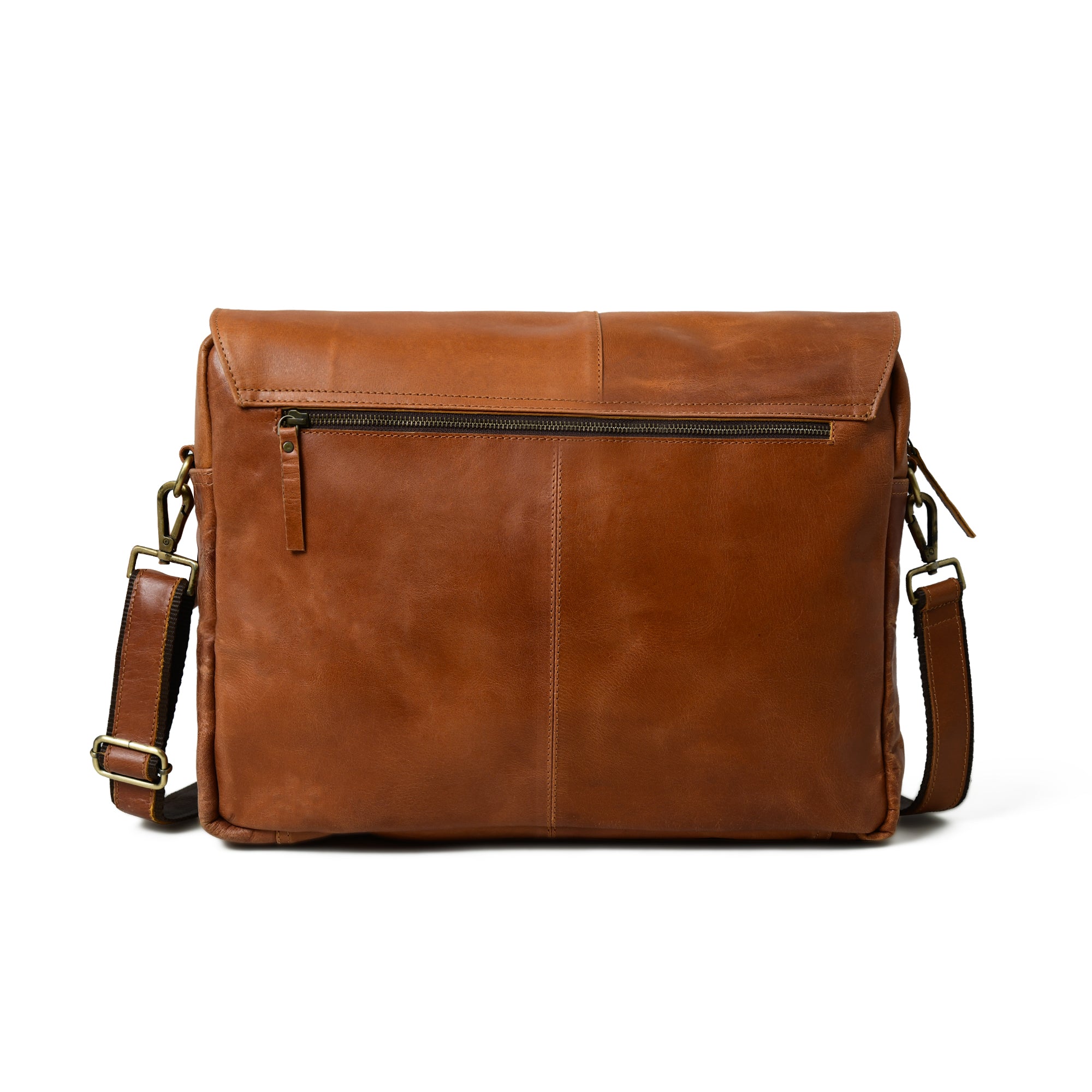 Wilson Tan Buffao Leather Crossbody Office Bag 16 Inch — Classy