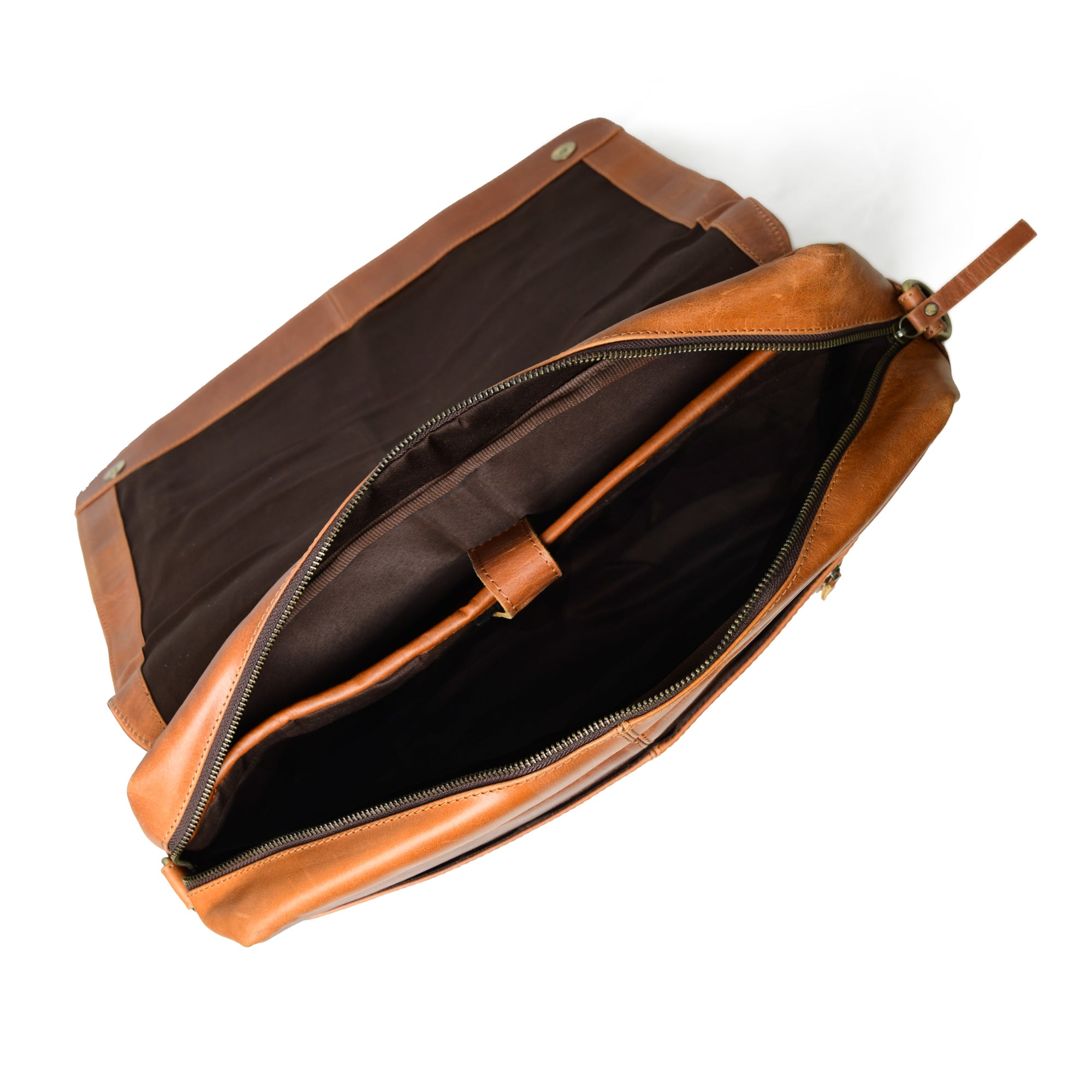 Wilson Tan Buffao Leather Crossbody Office Bag 16 Inch — Classy
