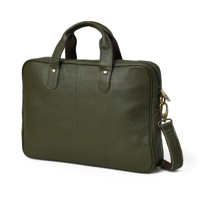 EmeraldEncase Leather Briefcase