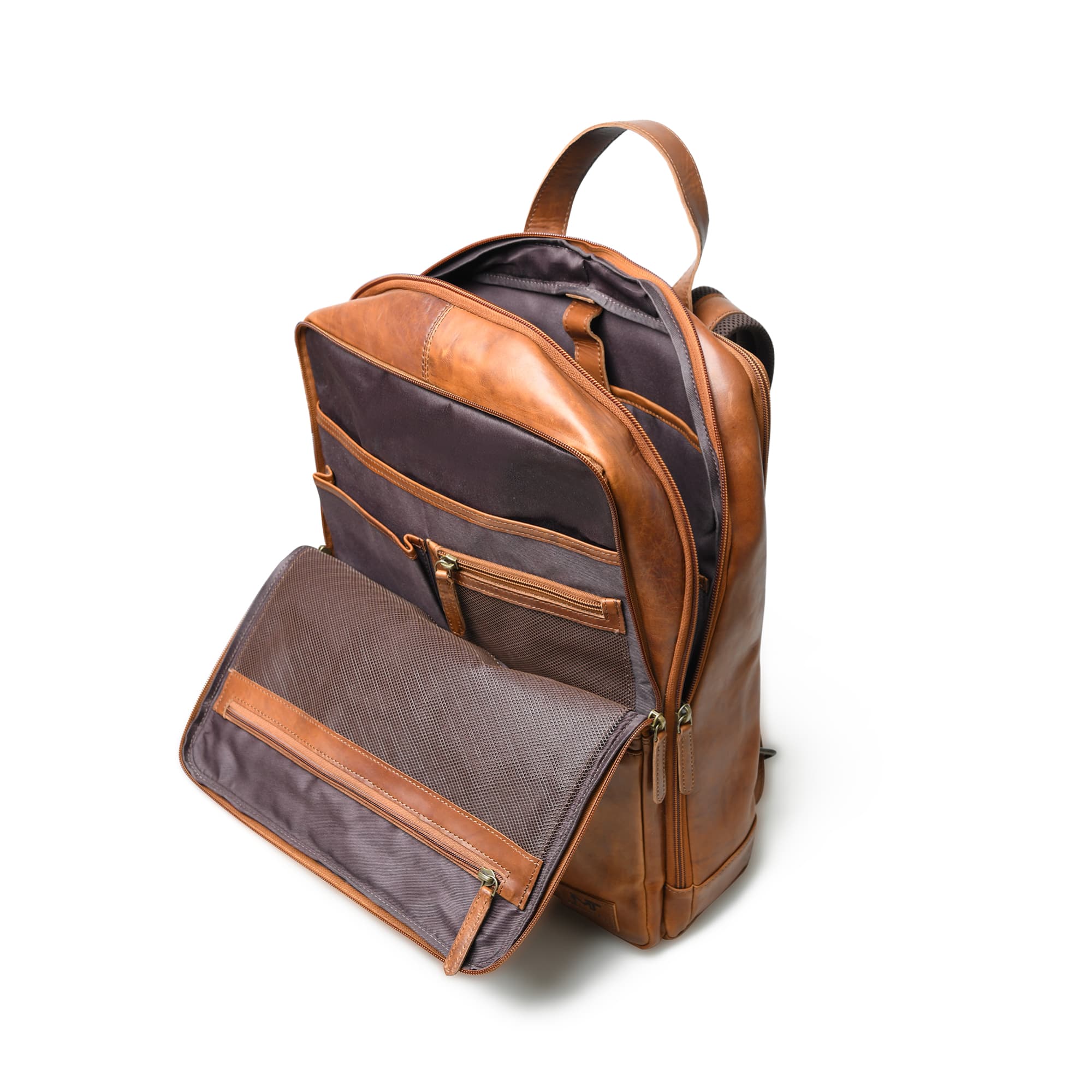 Men's 16 Laptop Travel Transit Voyager Leather Backpack Pro