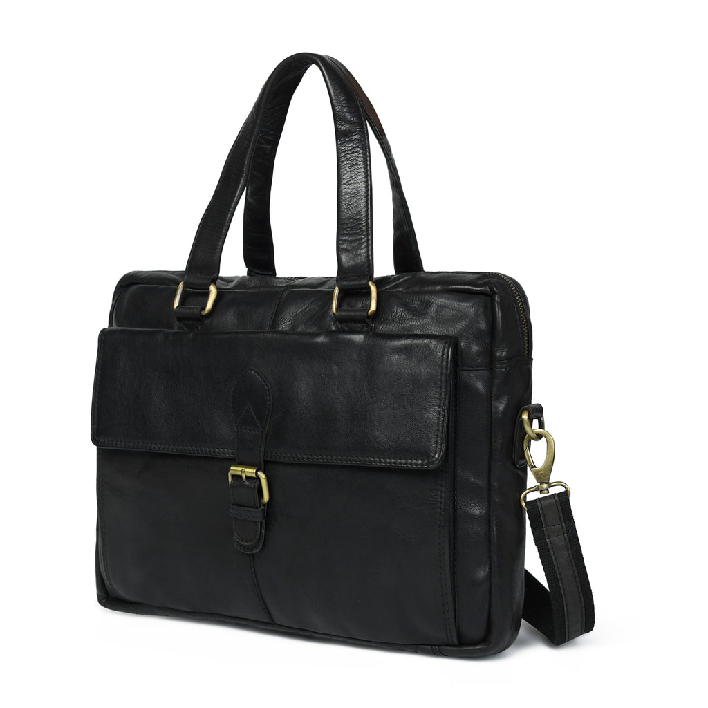 The Modern Black Leather Briefcase Sleek Business Bag for Men