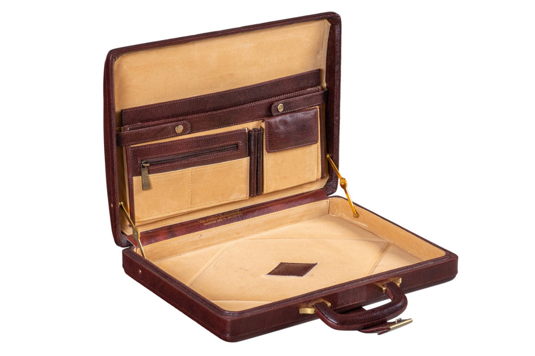 Executive Men's Leather Attache Briefcase