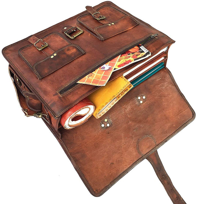 Vintage Handmade Leather Briefcase