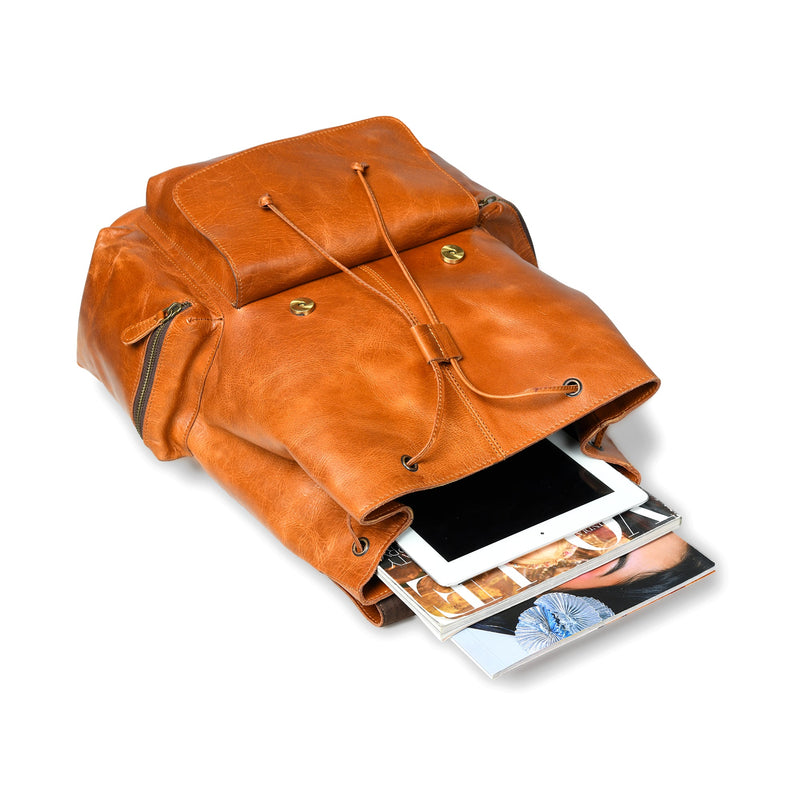 Vortex Leather Backpack Tan Brown Vortex Leather Backpack Tan Brown