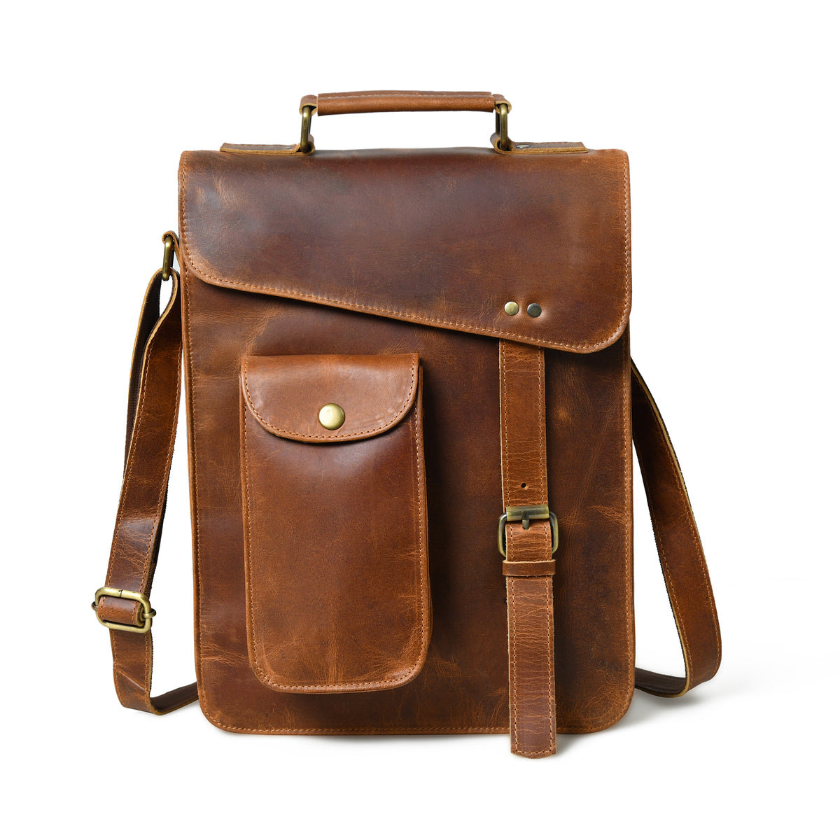 Vintage Explorer Leather Shoulder Crossbody Bag for Men Women