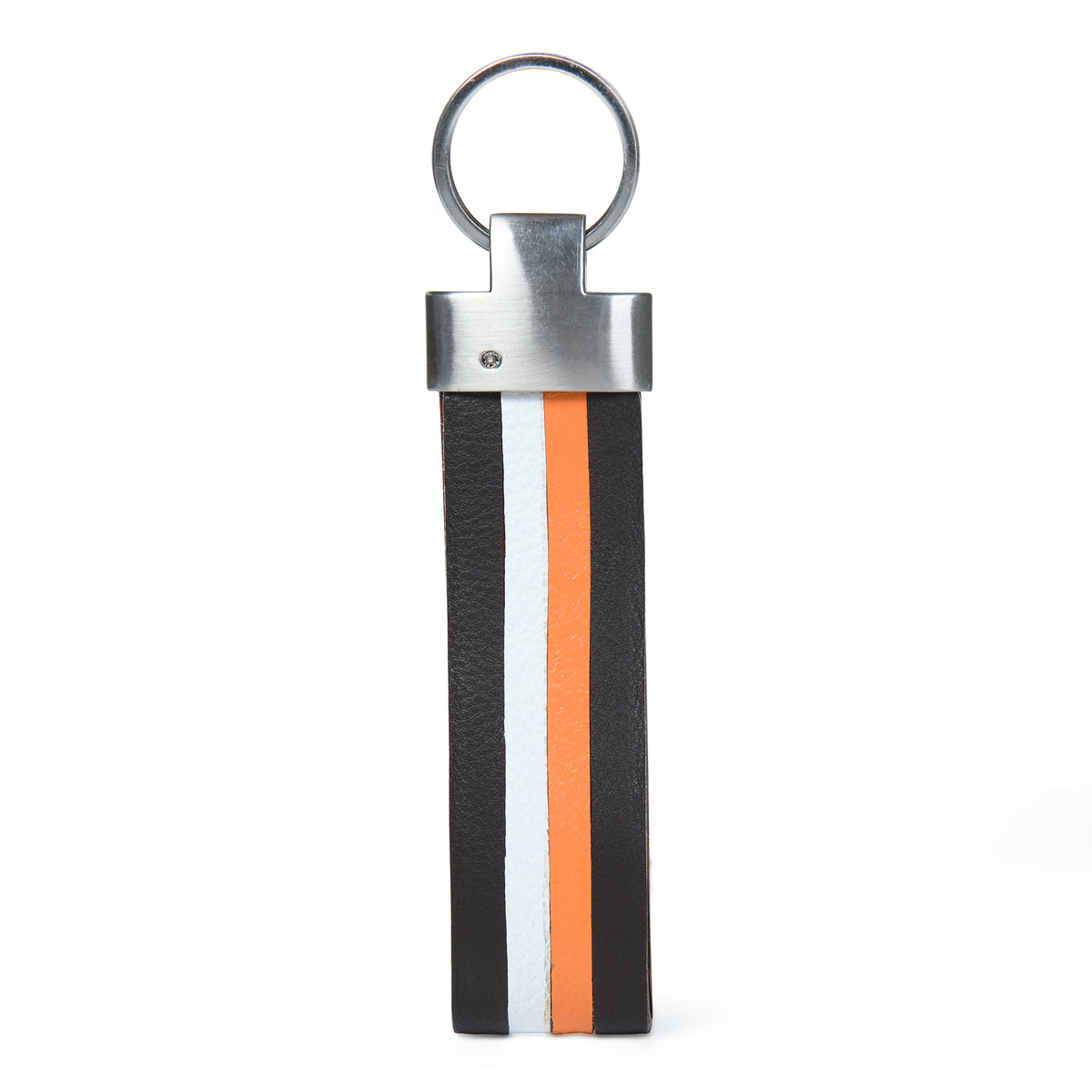 Multi-colored Leather Stripped Keychain Genuine Leather Key Holder ...