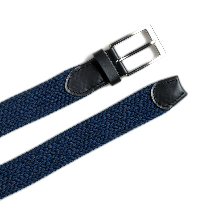 Braided Blue Canvas Belt