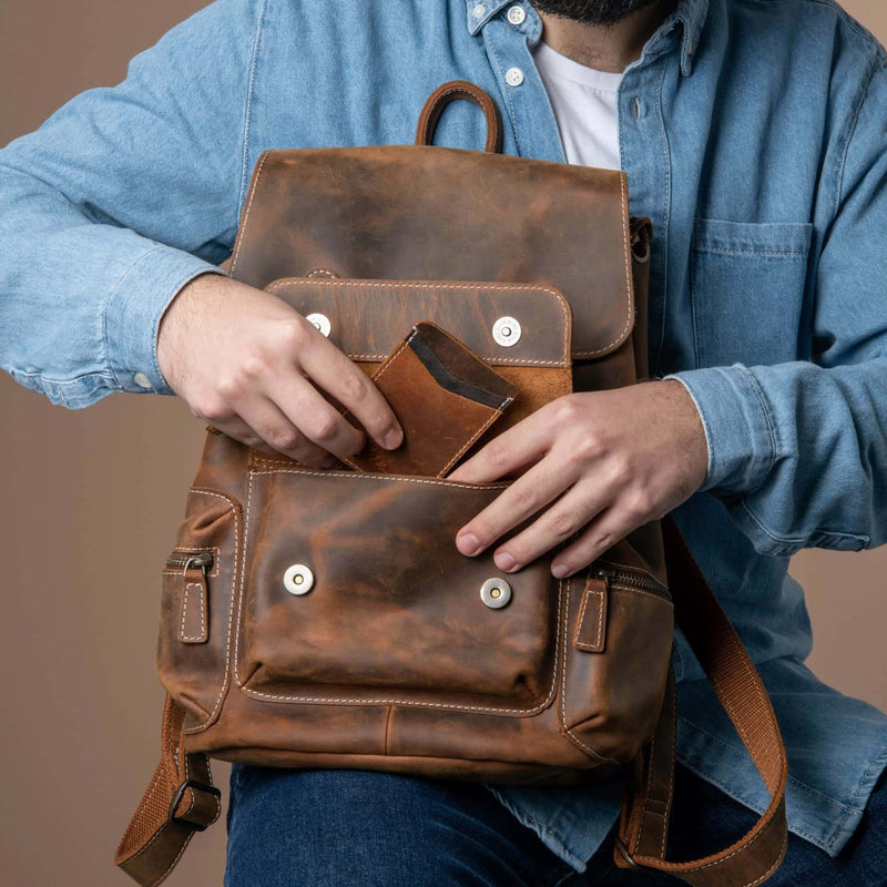 buffalo david britain bags backpack leather The Armstrong Buffalo Backpack