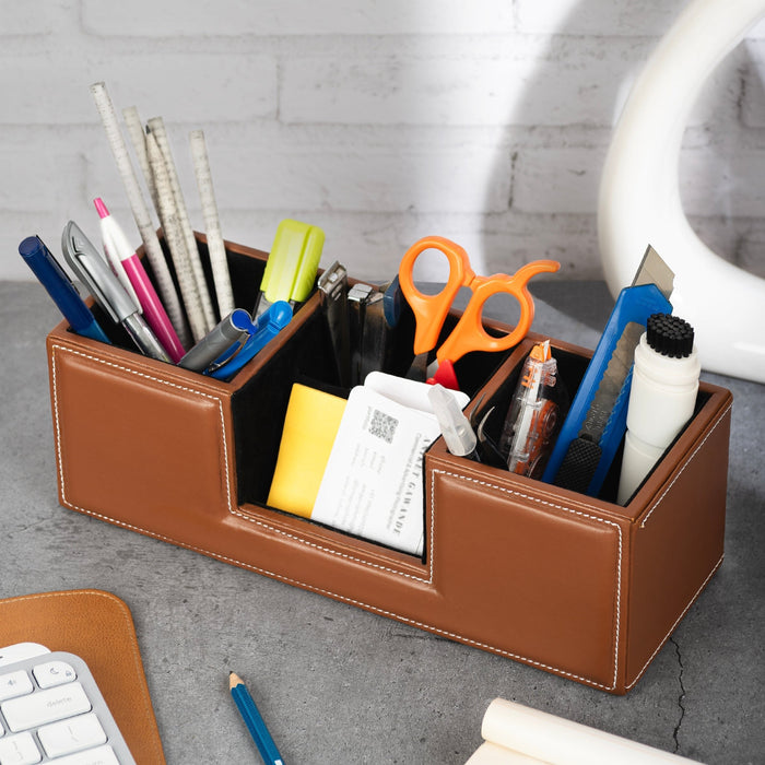 Leather Desk Organiser