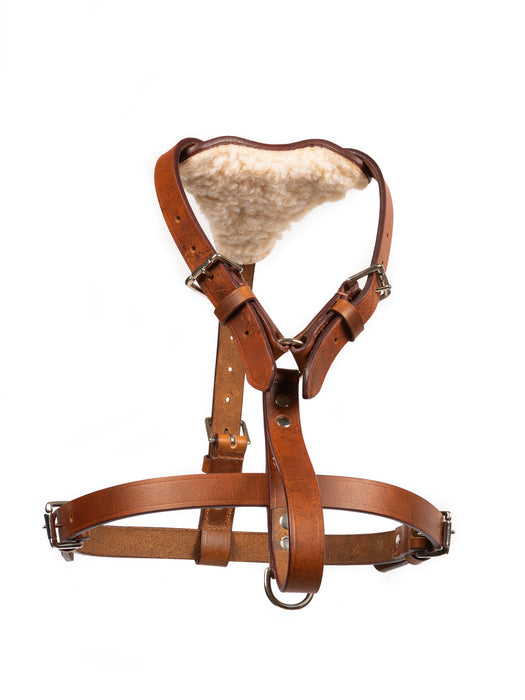 Tan Leather Dog Harness