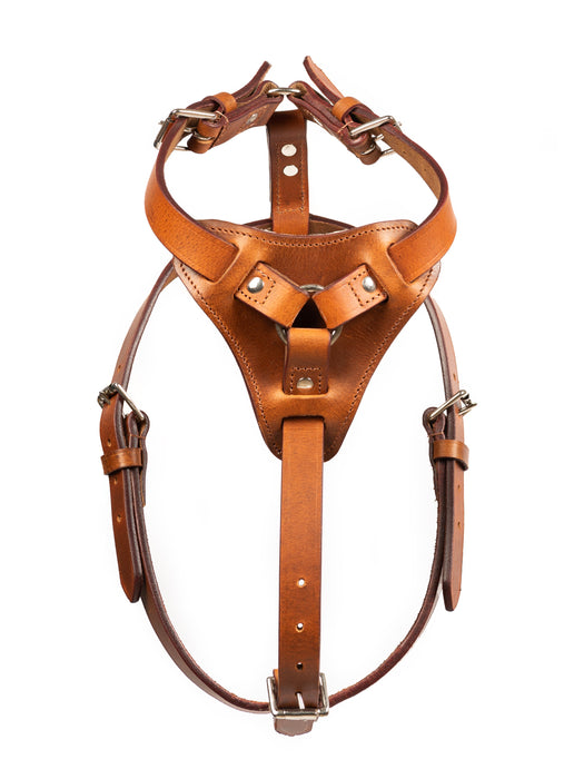 Tan Leather Dog Harness