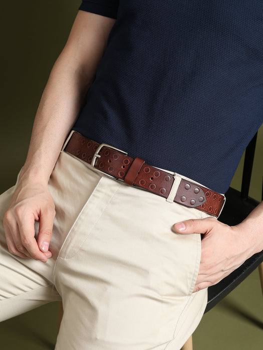 Classic Round Men's Leather Belt