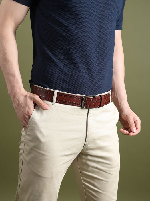 Classic Round Men's Leather Belt