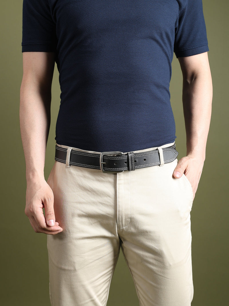 Midnight Ranger Black Leather Belt