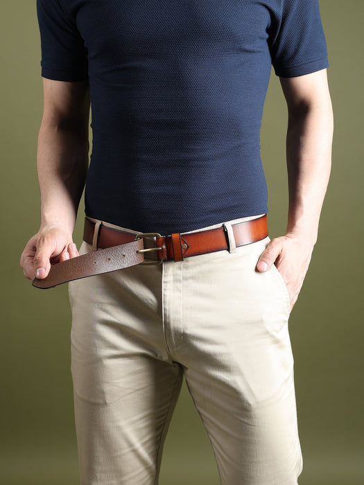 Classic Mocha Brown Leather Belt