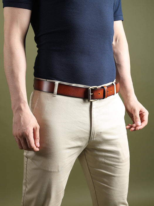 Classic Mocha Brown Leather Belt