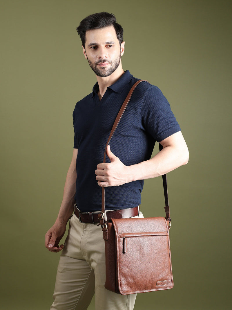 crossbody bag for travel on style Leather Crossbody Side Messenger Bag for Travel Work Men's — Classy Leather Bags