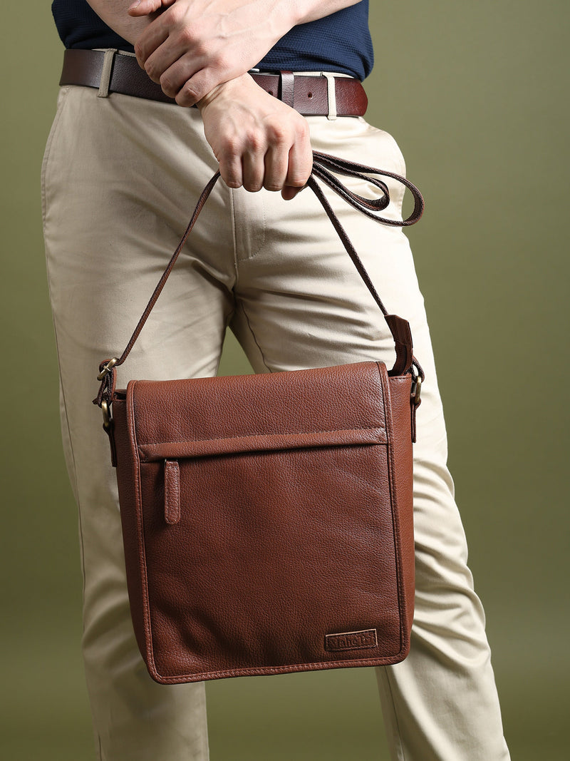 men's cross body travel bag Leather Crossbody Side Messenger Bag for Travel Work Men's — Classy Leather Bags