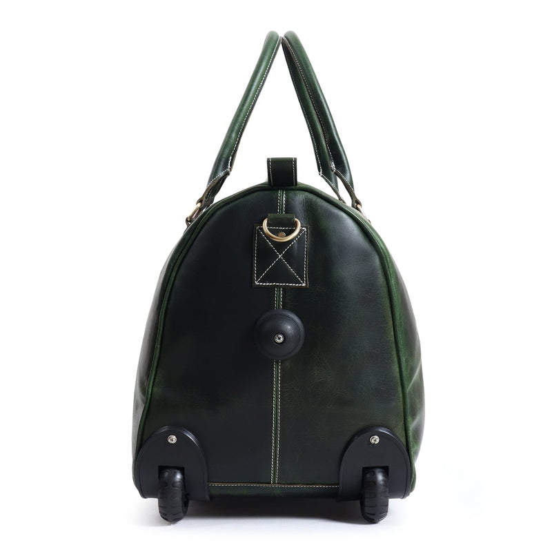 Green Leather Trolley Bag 44L