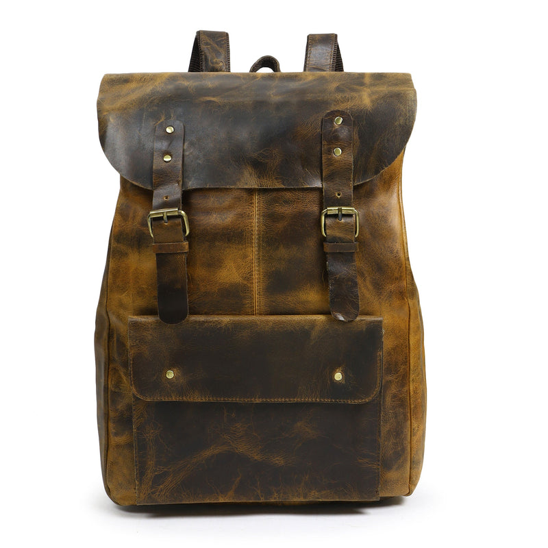 Rustic Vintage Leather Office Backpack