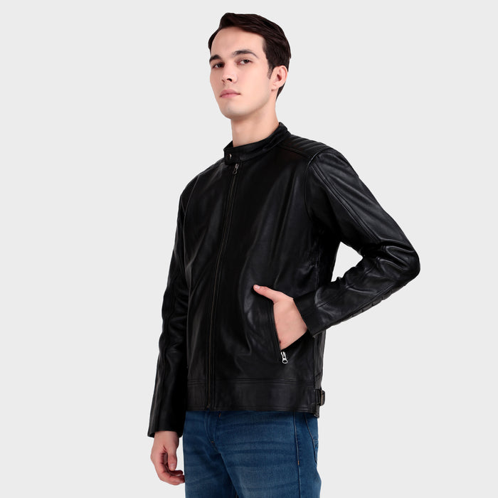 Premium Men’s Black Leather Jacket
