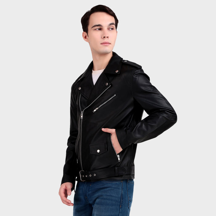 Motorcycle Black Leather Jacket