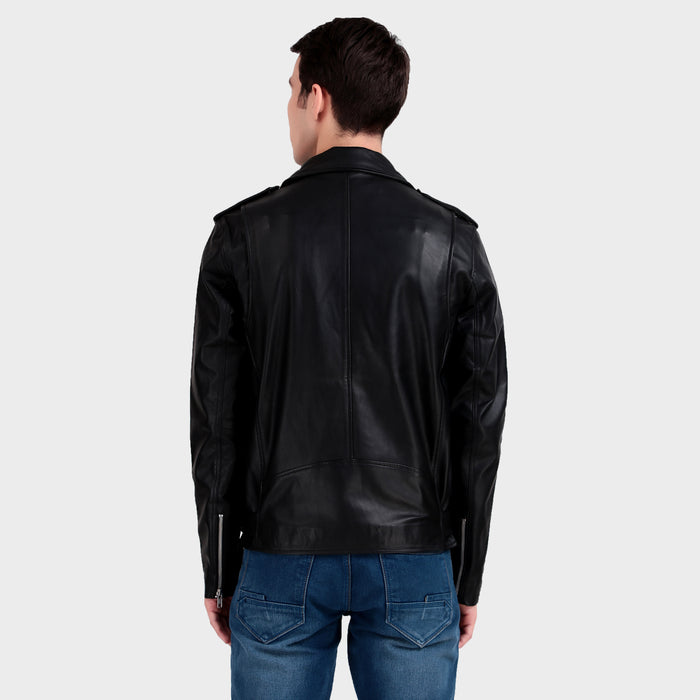 Motorcycle Black Leather Jacket