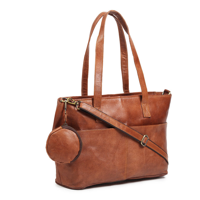 Daily Leather Market Tote - Brown