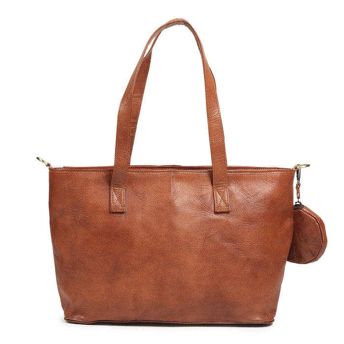 Daily Leather Market Tote - Brown