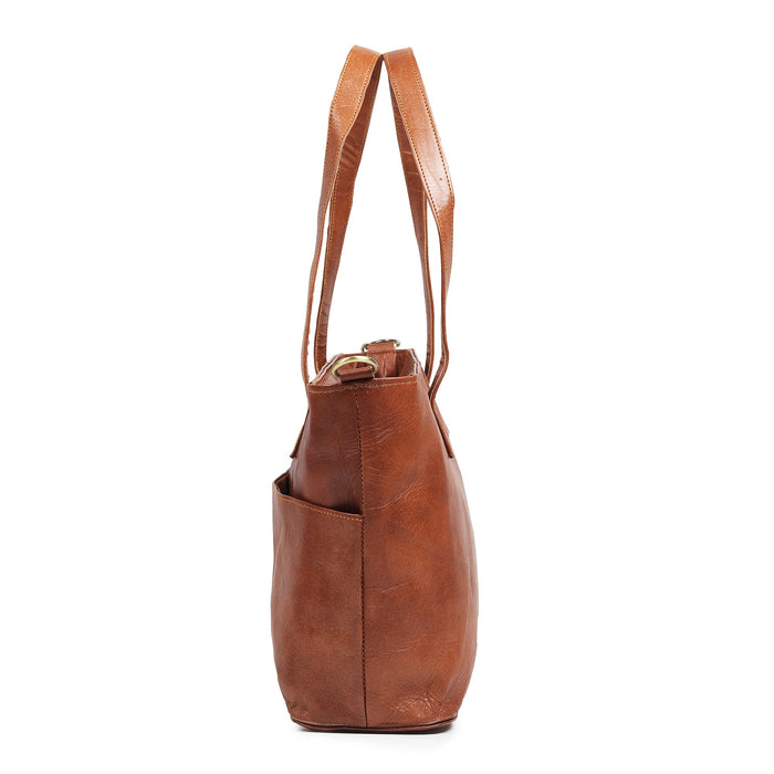 Daily Leather Market Tote - Brown
