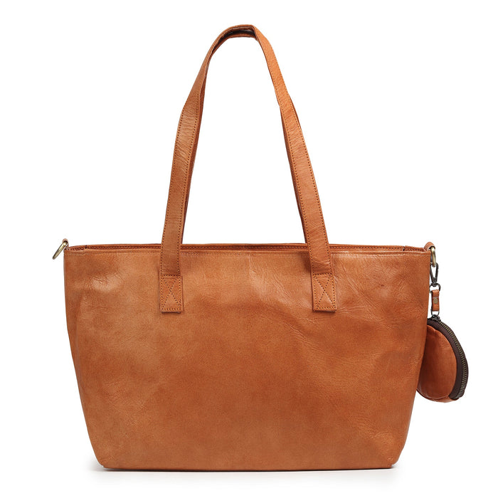 Daily Leather Market Tote - Tan
