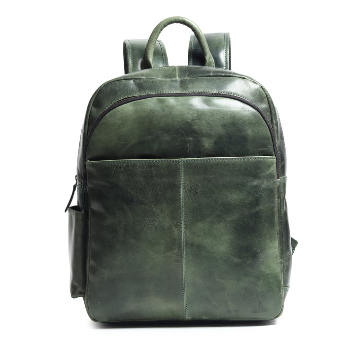 Luxury Italian Leather Backpack, Green