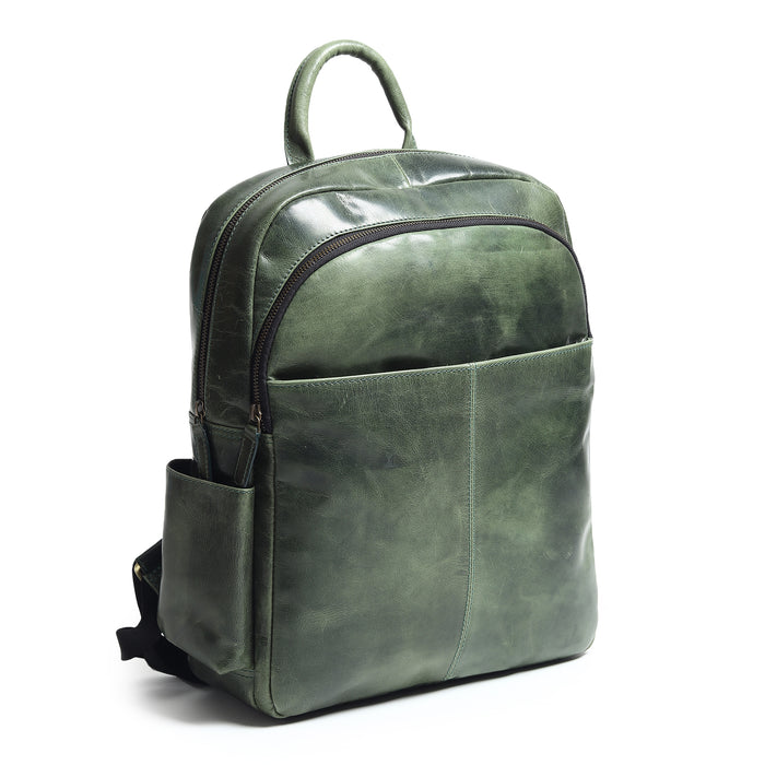 designer leather backpacks women's Luxury Italian Leather Backpack 16 Inch Premium Finish, Green — Classy Leather Bags