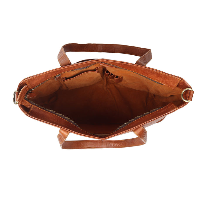 Daily Leather Market Tote - Brown
