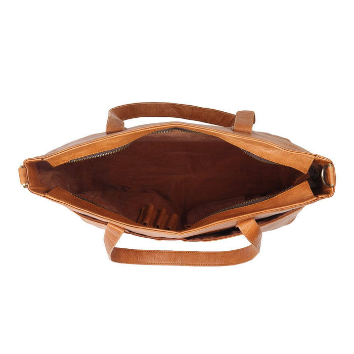 Daily Leather Market Tote - Tan