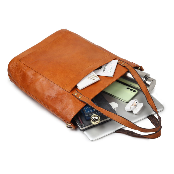 Classic Vertical Leather Tote