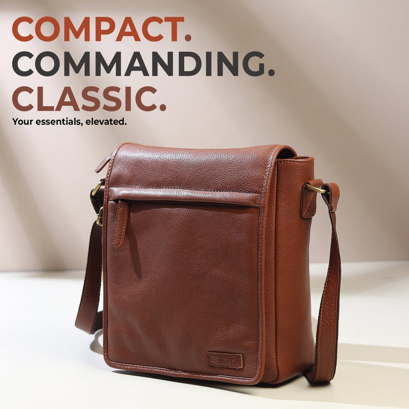 crossbody bags for traveling Leather Crossbody Side Messenger Bag for Travel Work Men's — Classy Leather Bags