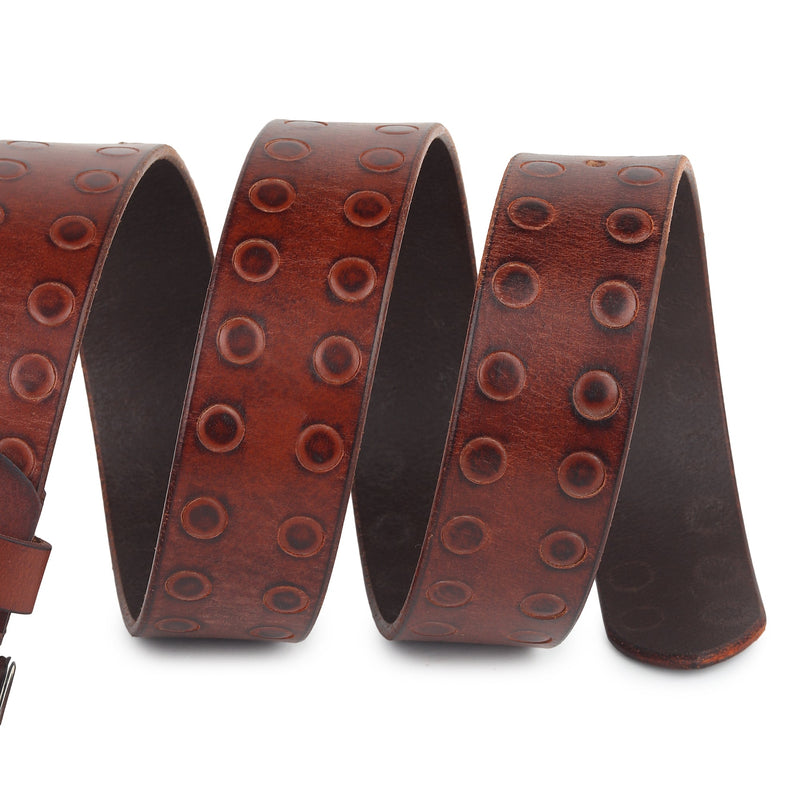 Classic Round Men's Leather Belt