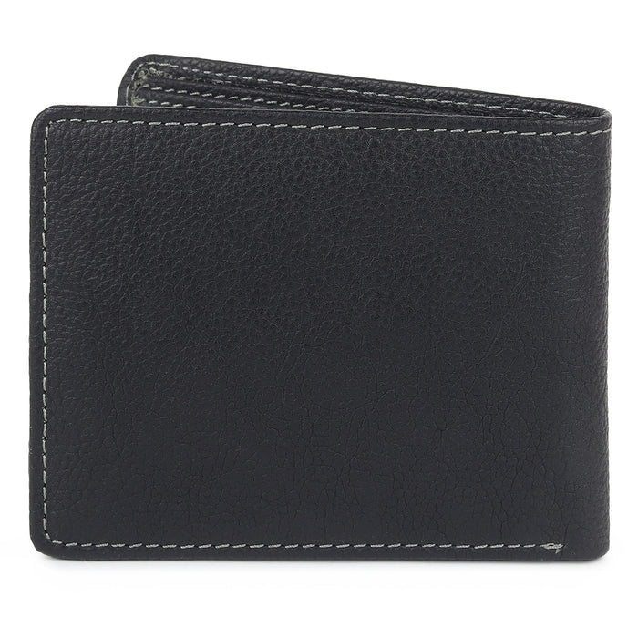 Portefeuille homme en cuir texturé noir