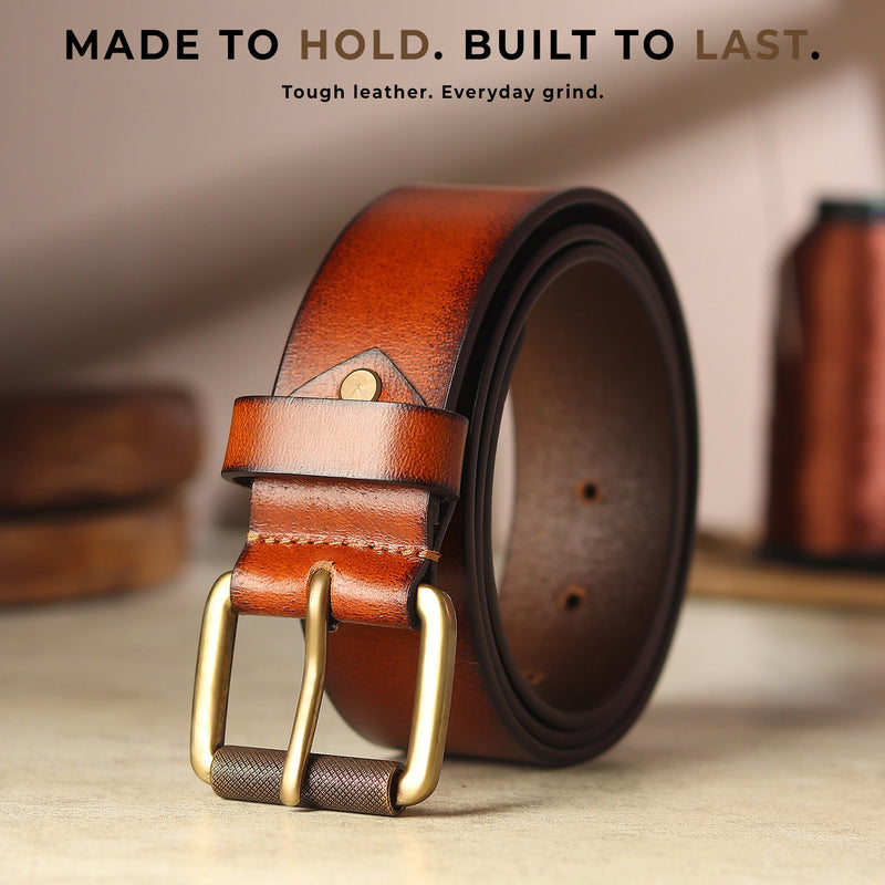 Classic Mocha Brown Leather Belt