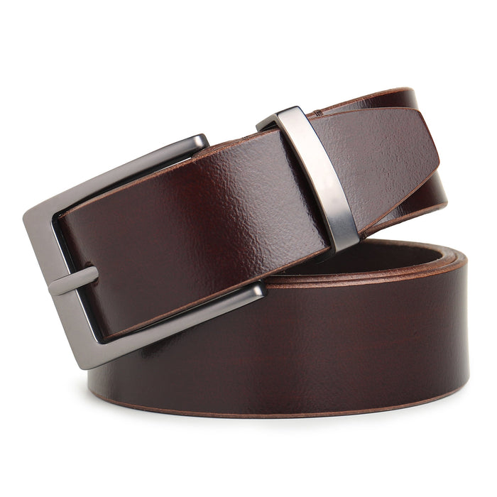 Classic Merlot Slim Leather Belt