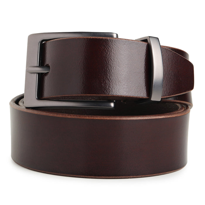 Classic Merlot Slim Leather Belt