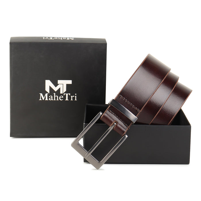 Classic Merlot Slim Leather Belt